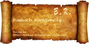 Bambach Konstancia névjegykártya